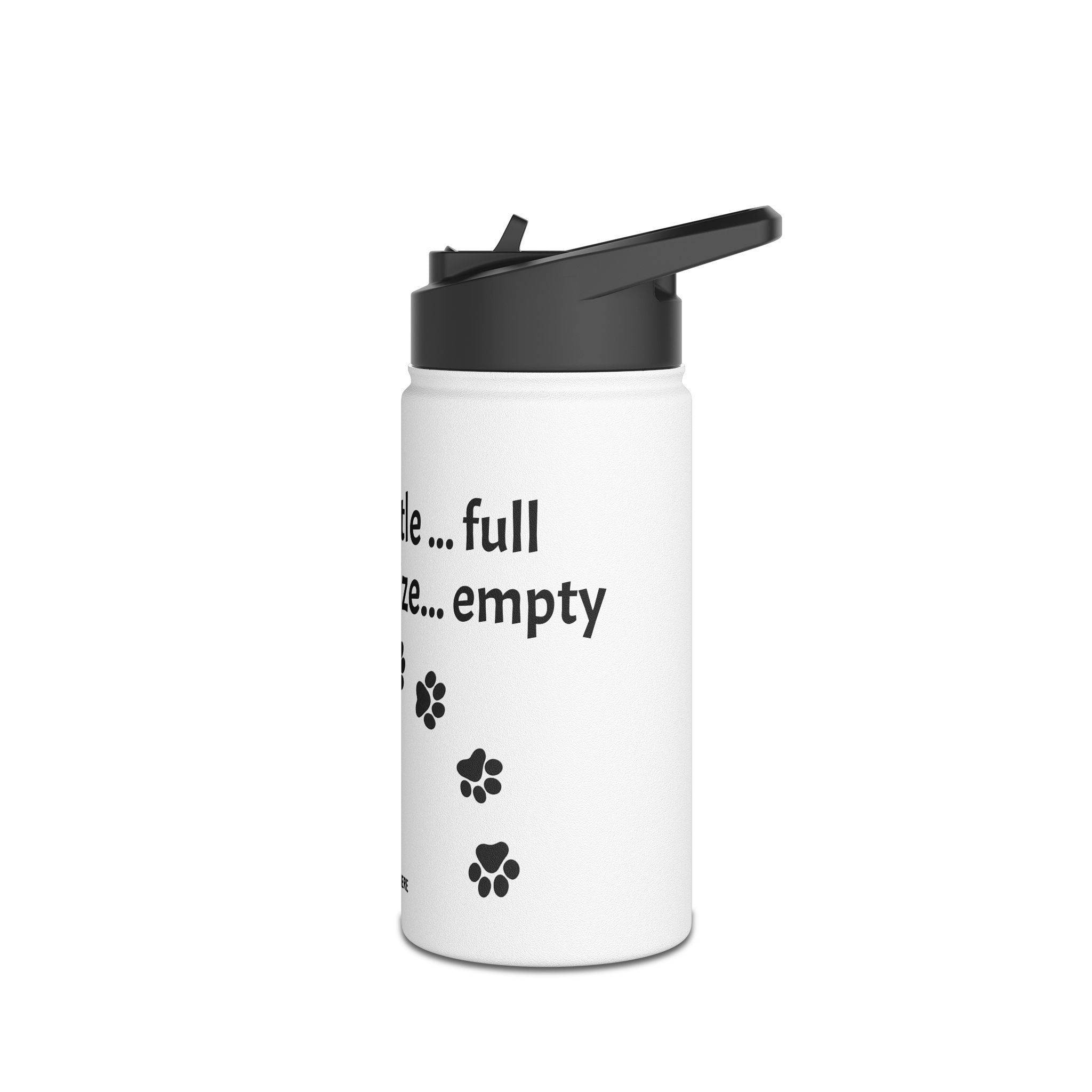 Cat Paw Water Bottle — “Will to Socialize: Empty” Funny Stainless Steel Insulated Bottle