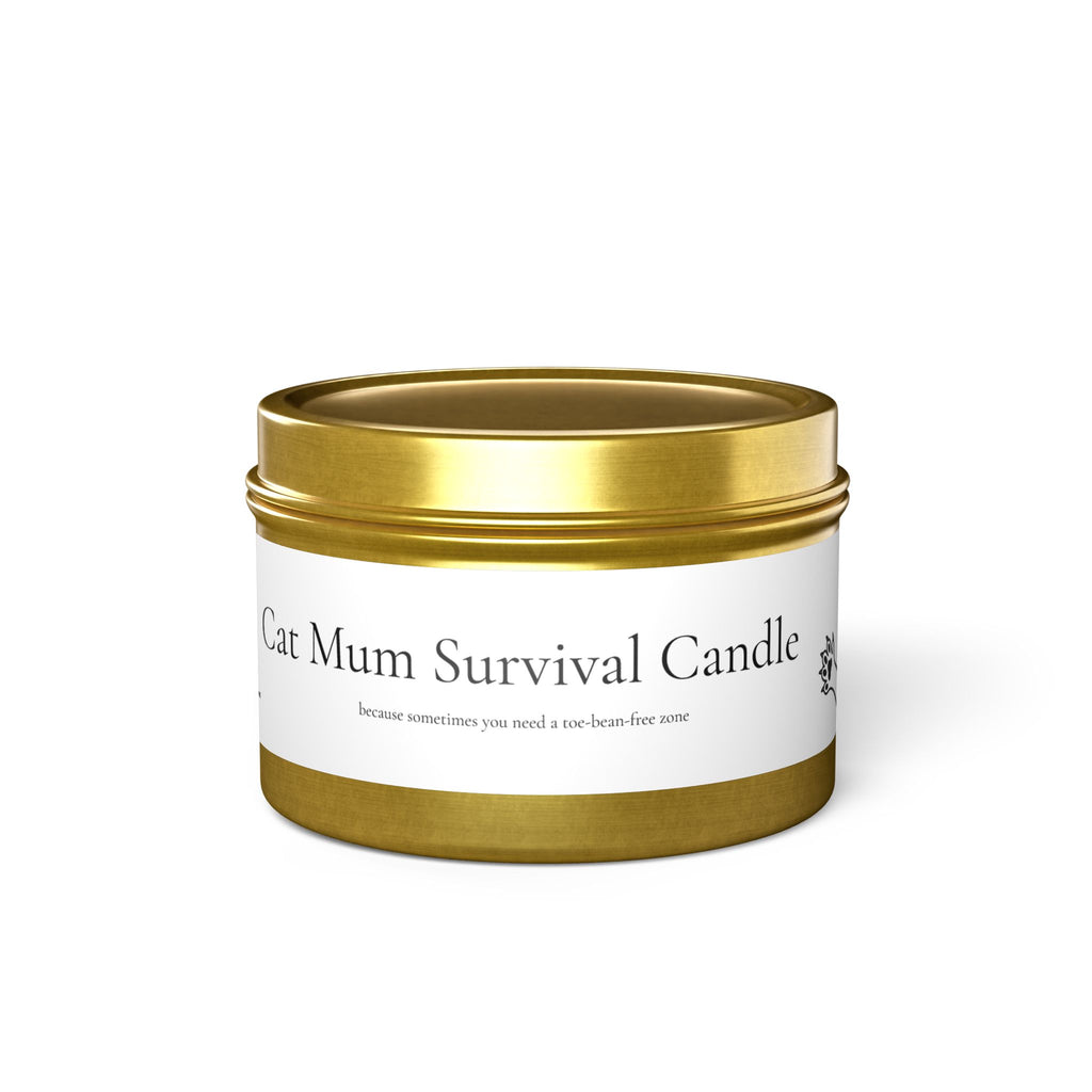 Cat Mum Survival Candle – Emotional Support Candle for Cat Lovers – Tin Candle