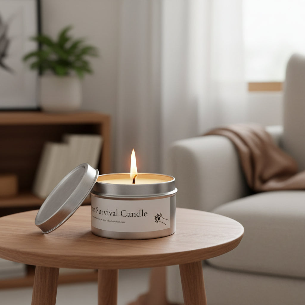 Cat Mum Survival Candle – Emotional Support Candle for Cat Lovers – Tin Candle